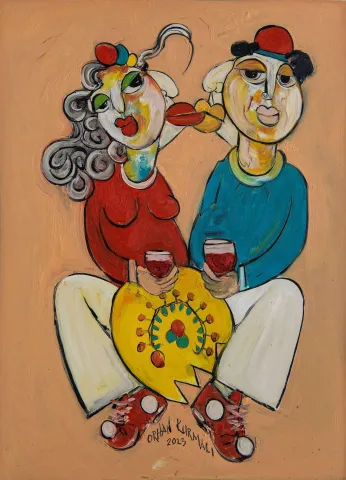 "İsimsiz" eseri ORHAN KURMALI tarafından 69x50 cm ölçülerinde Duralit üzeri yağlı boya tekniği ile yapılmıştır.