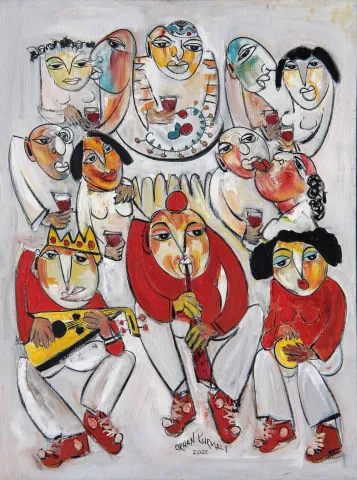 "Hoş Gör" eseri ORHAN KURMALI tarafından 80x60 cm ölçülerinde Tuval üzeri yağlı boya tekniği ile yapılmıştır.