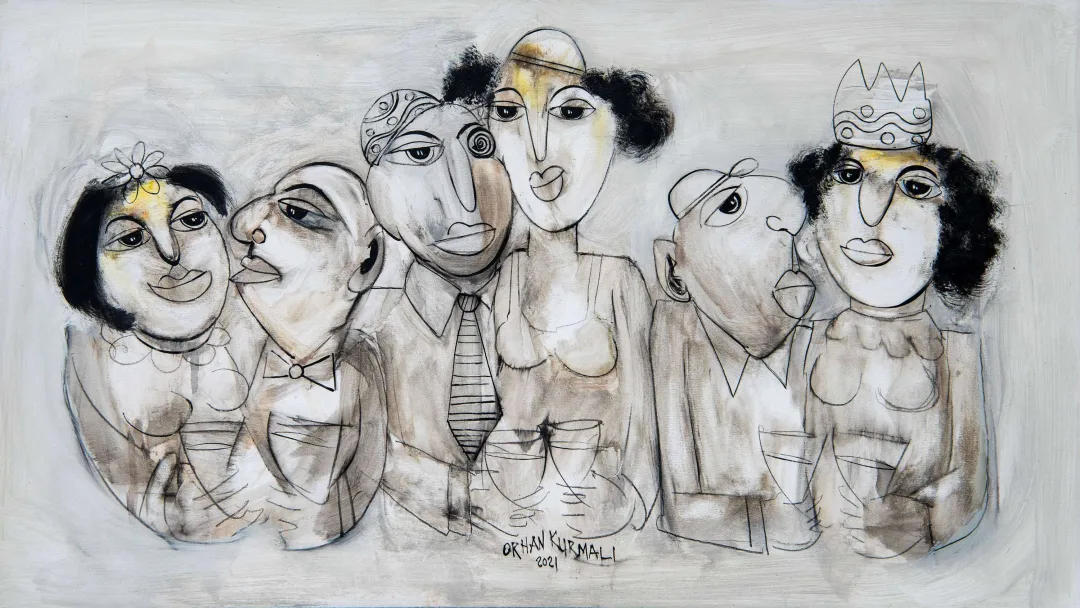 "İsimsiz" eseri ORHAN KURMALI tarafından 69x104 cm ölçülerinde Duralit üzeri yağlı boya tekniği ile yapılmıştır.