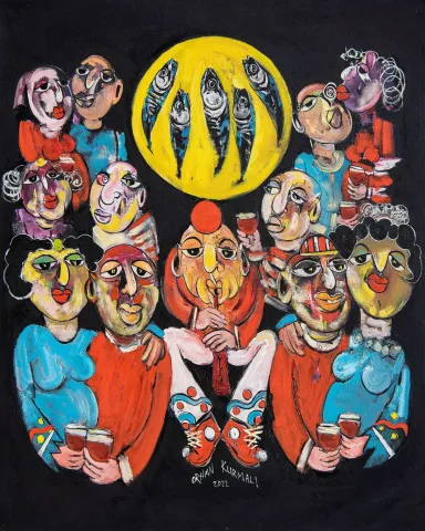 "İsimsiz" eseri ORHAN KURMALI tarafından 100x80 cm ölçülerinde Tuval üzeri yağlı boya tekniği ile yapılmıştır.