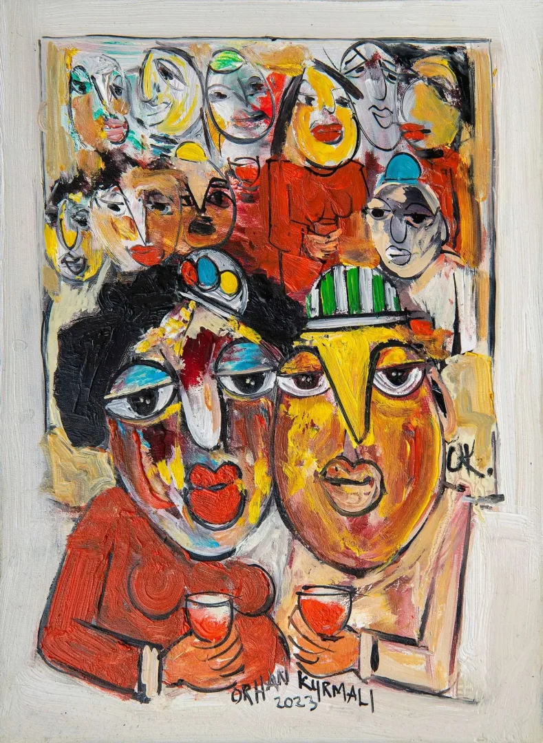 yakınlaştır "İsimsiz" eseri ORHAN KURMALI tarafından 35x26 cm ölçülerinde Duralit üzeri yağlı boya tekniği ile yapılmıştır.