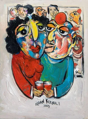 "İsimsiz" eseri ORHAN KURMALI tarafından 35x26 cm ölçülerinde Duralit üzeri yağlı boya tekniği ile yapılmıştır.