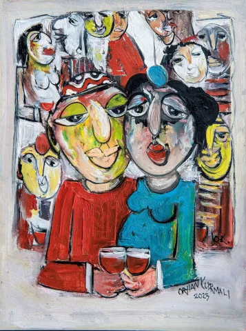 "İsimsiz" eseri ORHAN KURMALI tarafından 35x26 cm ölçülerinde Duralit üzeri yağlı boya tekniği ile yapılmıştır.