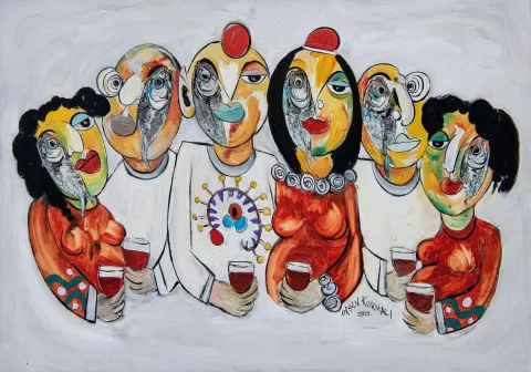"İsimsiz" eseri ORHAN KURMALI tarafından 70x100 cm ölçülerinde Duralit üzeri yağlı boya tekniği ile yapılmıştır.