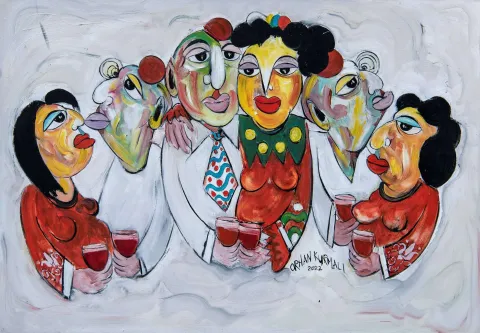 "İsimsiz" eseri ORHAN KURMALI tarafından 70x100 cm ölçülerinde Duralit üzeri yağlı boya tekniği ile yapılmıştır.