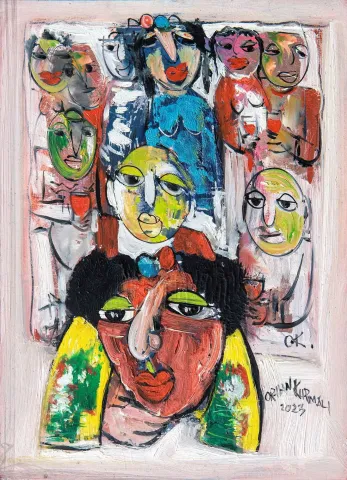 "İsimsiz" eseri ORHAN KURMALI tarafından 35x26 cm ölçülerinde Duralit üzeri yağlı boya tekniği ile yapılmıştır.