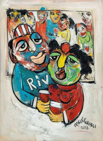 "İsimsiz" eseri ORHAN KURMALI tarafından 35x26 cm ölçülerinde Duralit üzeri yağlı boya tekniği ile yapılmıştır.