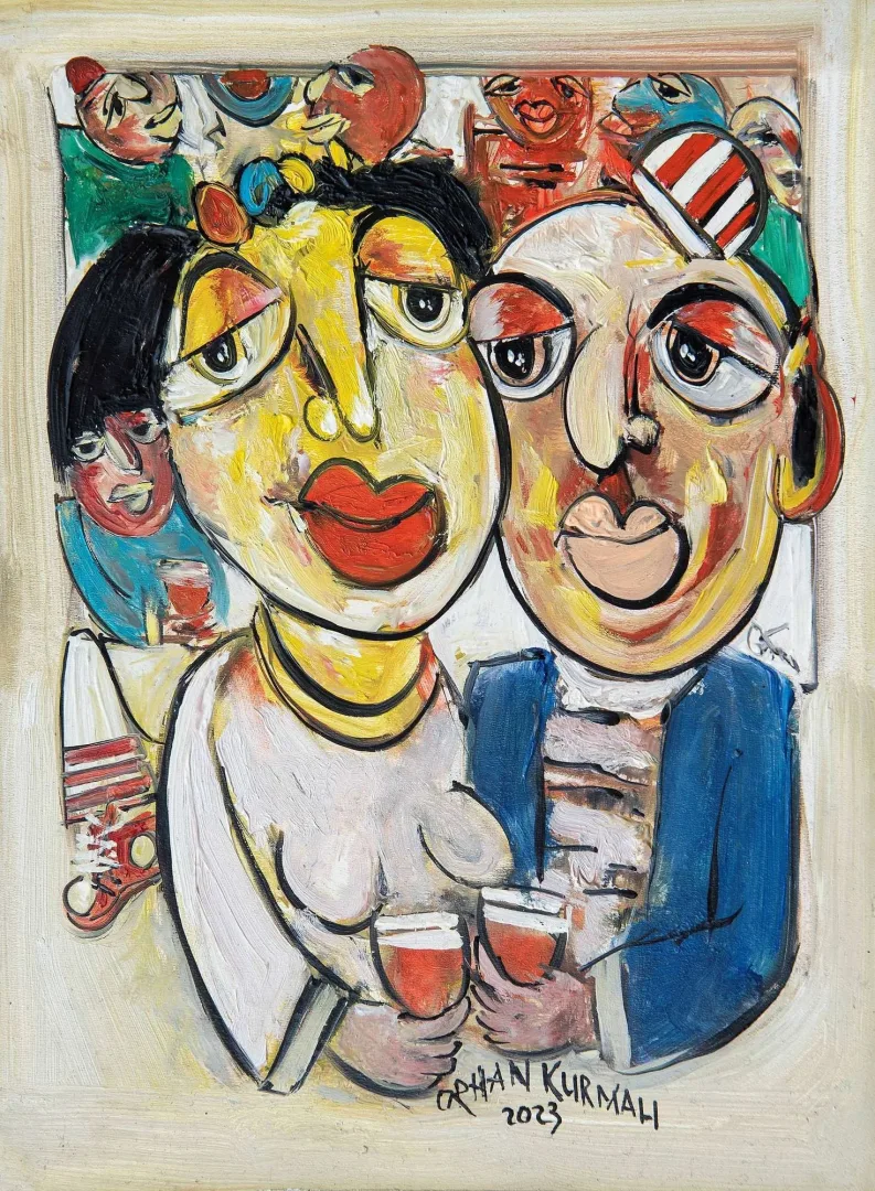 "Hoş Gör" eseri ORHAN KURMALI tarafından 35x26 cm ölçülerinde Duralit üzeri yağlı boya tekniği ile yapılmıştır.