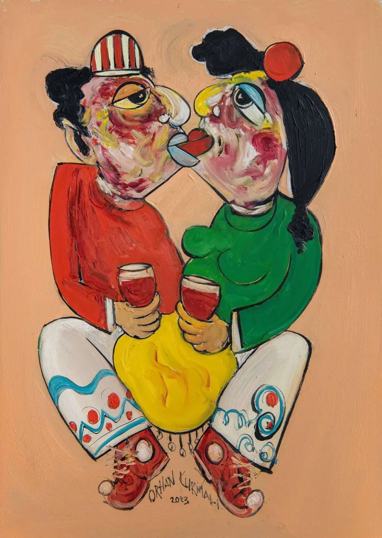 ORHAN KURMALI — “İsimsiz” "İsimsiz" eseri ORHAN KURMALI tarafından 69x50 cm ölçülerinde Duralit üzeri yağlı boya tekniği ile yapılmıştır.