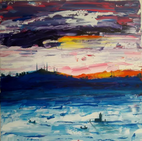 "İsimsiz" eseri SAEED AGHANEJAD tarafından 2021 yılında 50x50 cm ölçülerinde Tuval üzeri yağlı boya tekniği ile yapılmıştır.