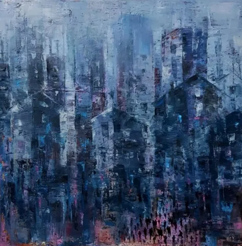 SAEED AGHANEJAD — “İsimsiz”, 2019 "İsimsiz" eseri SAEED AGHANEJAD tarafından 2019 yılında 40x40 cm ölçülerinde Tuval üzeri yağlı boya tekniği ile yapılmıştır.