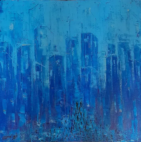 SAEED AGHANEJAD — “İsimsiz”, 2019 "İsimsiz" eseri SAEED AGHANEJAD tarafından 2019 yılında 40x40 cm ölçülerinde Tuval üzeri yağlı boya tekniği ile yapılmıştır.