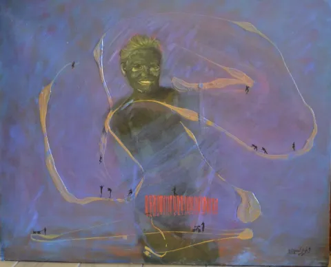 SAEED AGHANEJAD — “İsimsiz”, 2023 "İsimsiz" eseri SAEED AGHANEJAD tarafından 2023 yılında 65x80 cm ölçülerinde Tuval üzeri yağlı boya tekniği ile yapılmıştır.