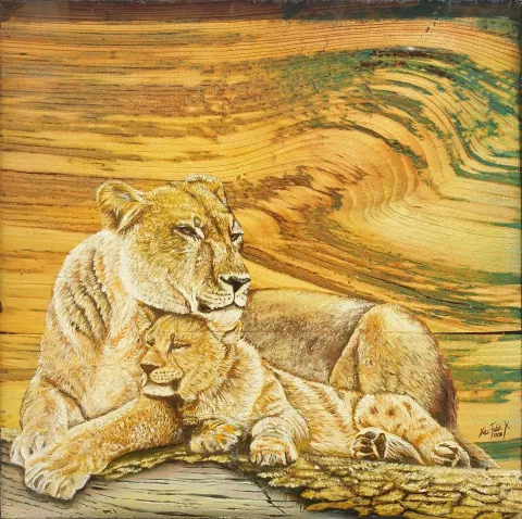ALİ FATİH KÜÇÜKOSMANOĞLU — “Anne ve Yavruları Serisi”, 2020 "Anne ve Yavruları Serisi" eseri ALİ FATİH KÜÇÜKOSMANOĞLU tarafından 2020 yılında 25x25 cm ölçülerinde Ahşap üzeri karışık teknik tekniği ile yapılmıştır.