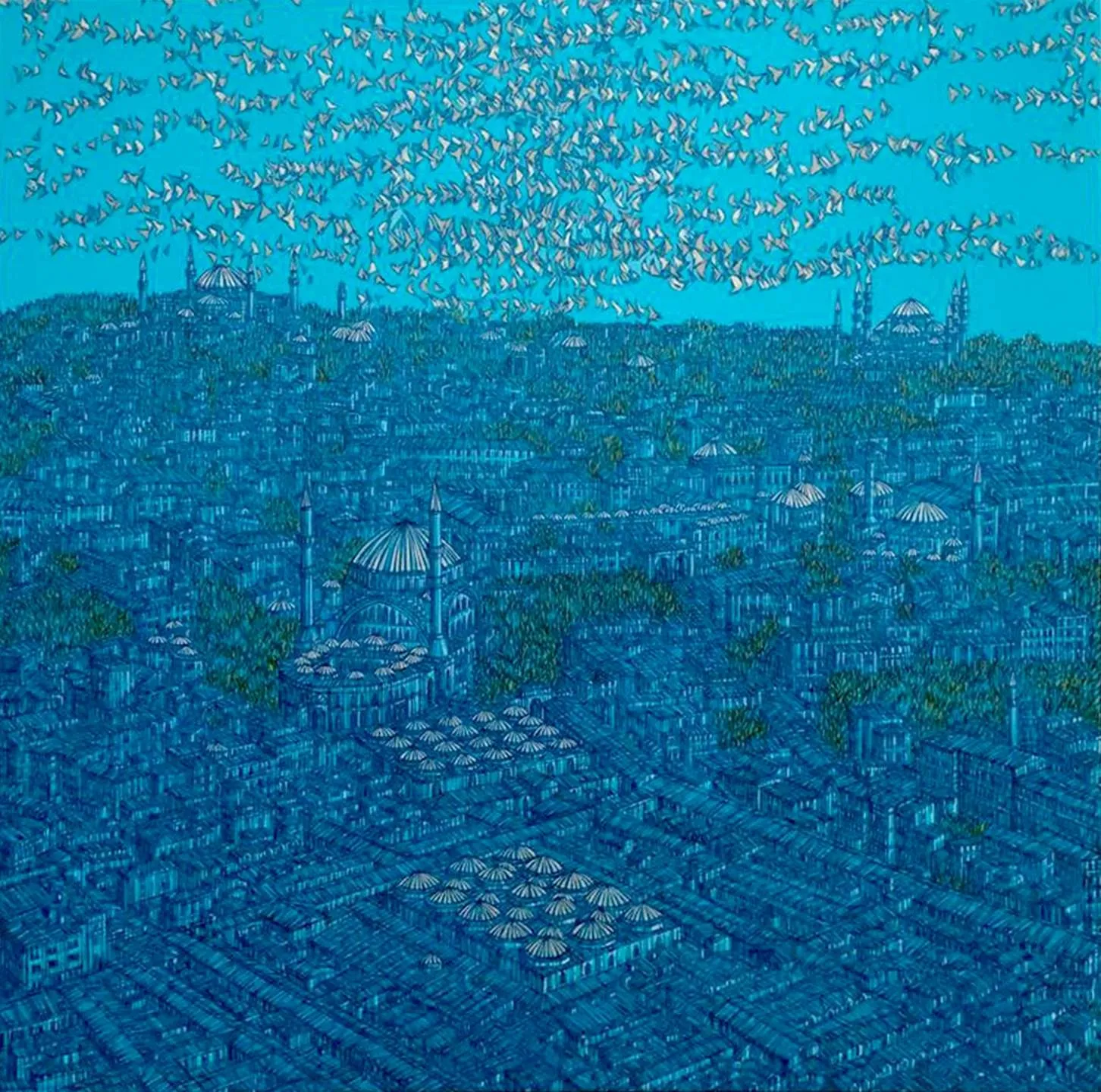 "isimsiz" eseri DEVRİM ERBİL tarafından 105x105 cm ölçülerinde Tuval üzeri yağlı boya tekniği ile yapılmıştır.