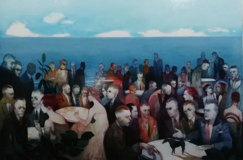 ERCAN AYÇİÇEK — “isimsiz”, 2021 "isimsiz" eseri ERCAN AYÇİÇEK tarafından 2021 yılında 120x180 cm ölçülerinde Tuval üzeri akrilik boya tekniği ile yapılmıştır.
