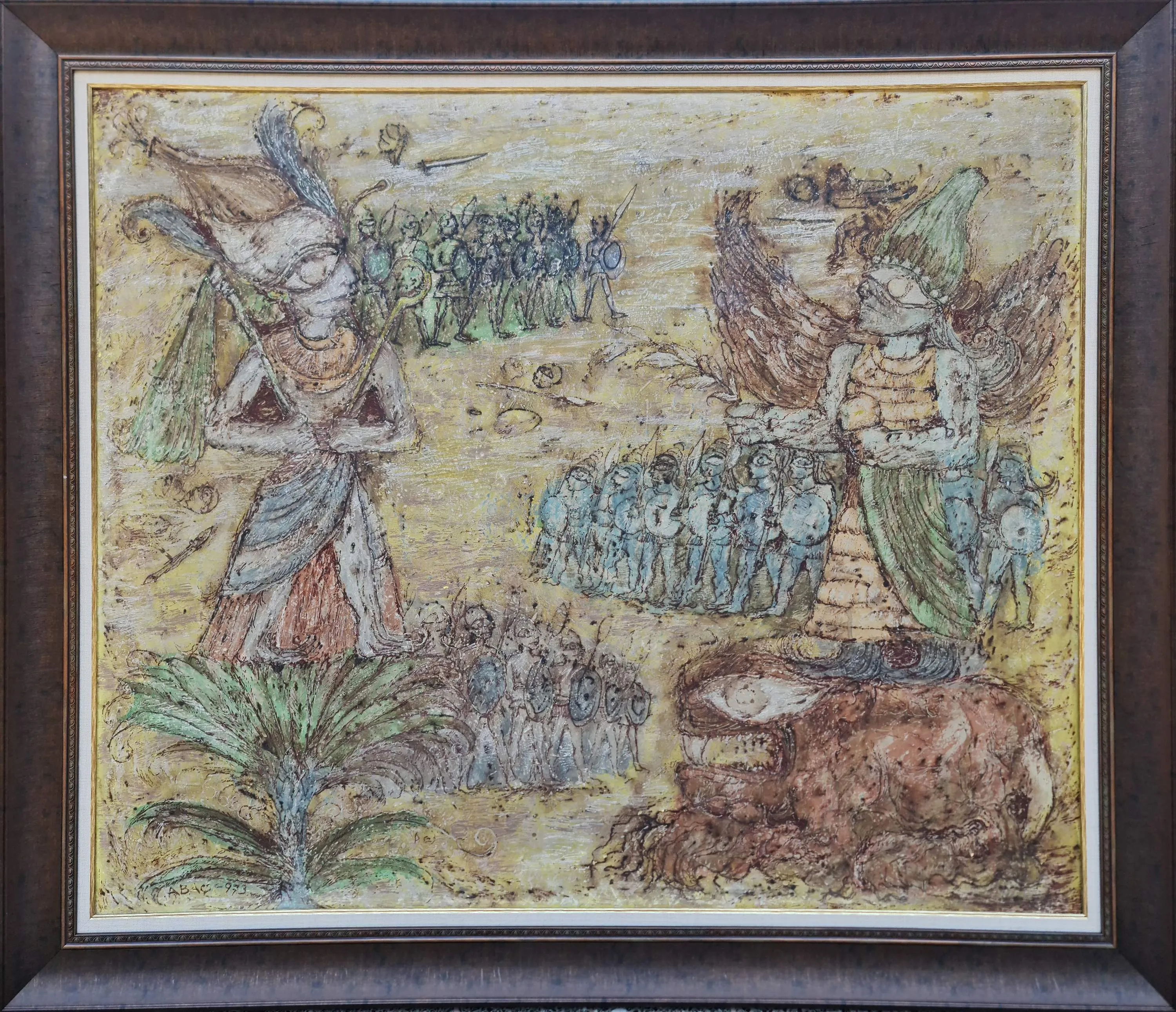 "Kadeş Antlaşması" eseri NURİ ABAÇ tarafından 1972 yılında 90x110 cm ölçülerinde Tuval üzeri yağlı boya tekniği ile yapılmıştır.