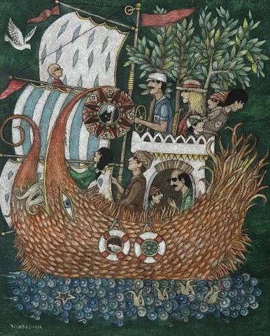 NURİ ABAÇ — “İsimsiz”, 1996 "İsimsiz" eseri NURİ ABAÇ tarafından 1996 yılında 62x50 cm ölçülerinde Tuval üzeri yağlı boya tekniği ile yapılmıştır.