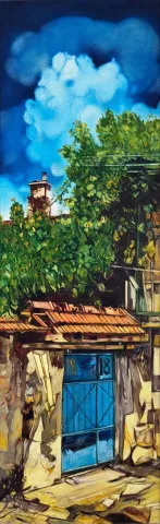 "Çorumdan" eseri TURAN ENGİNOĞLU tarafından 2019 yılında 120x40 cm ölçülerinde Tuval üzeri yağlı boya tekniği ile yapılmıştır.