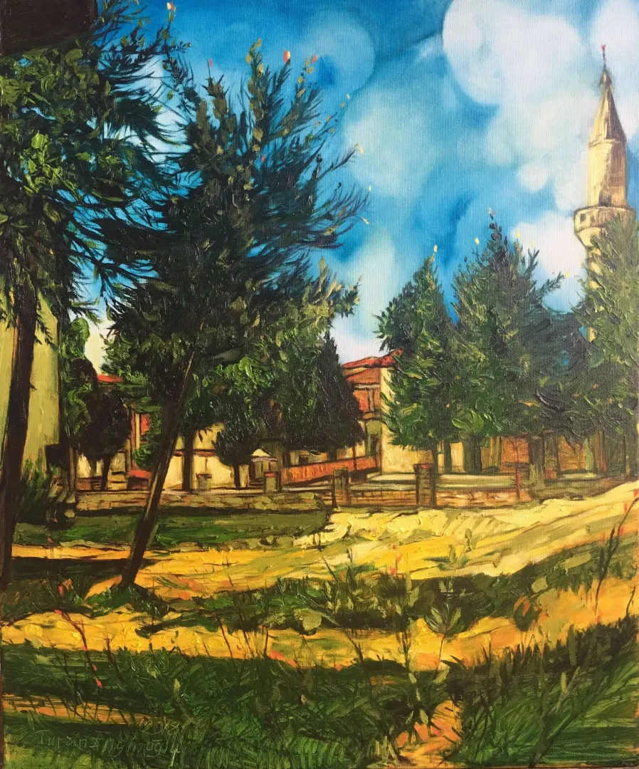 "taskopruden" eseri TURAN ENGİNOĞLU tarafından 2018 yılında 60x50 cm ölçülerinde Tuval üzeri yağlı boya tekniği ile yapılmıştır.