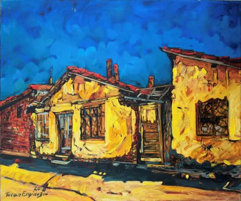 "Çorumdan" eseri TURAN ENGİNOĞLU tarafından 2018 yılında 50x60 cm ölçülerinde Tuval üzeri yağlı boya tekniği ile yapılmıştır.