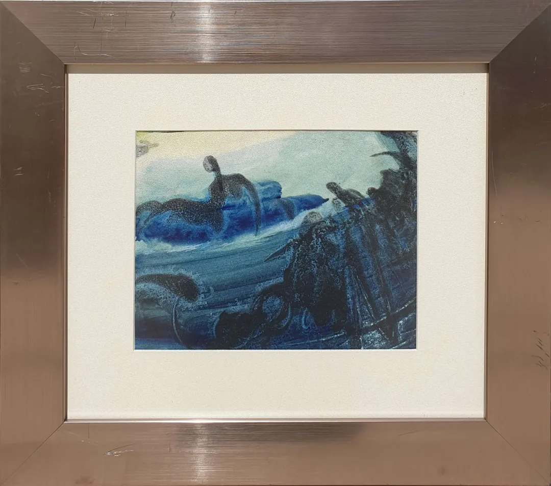 Abidin Elderoğlu — İsimsiz, 1968, kağıt üzerine suluboya, 18×23 cm