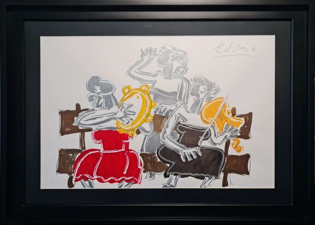 yakınlaştır "Müzisyenler Trio" eseri ADNAN TURANİ tarafından 2006 yılında 50x70 cm ölçülerinde Kağıt üzeri karışık teknik tekniği ile yapılmıştır.