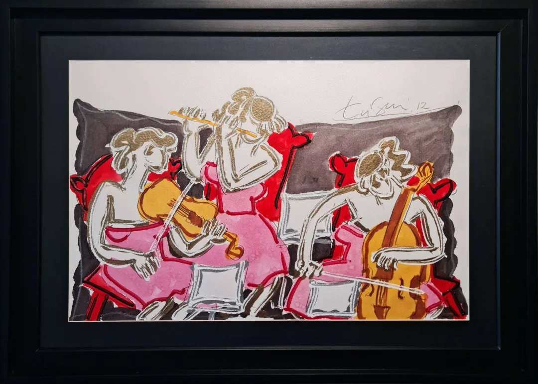 yakınlaştır "Müzisyenler Trio" eseri ADNAN TURANİ tarafından 2012 yılında 50x70 cm ölçülerinde Kağıt üzeri karışık teknik tekniği ile yapılmıştır.
