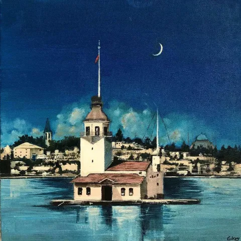 Bu eser GÜRAY UYGUN tarafından 2023 yılında 25x25 cm ölçülerinde Tuval üzeri yağlı boya tekniği ile yapılmıştır.