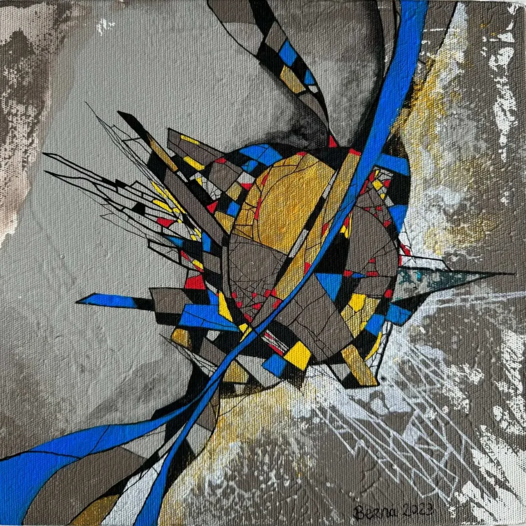 Bu eser BERNA ATALAYER tarafından 2023 yılında 25x25 cm ölçülerinde Tuval üzeri akrilik boya tekniği ile yapılmıştır.