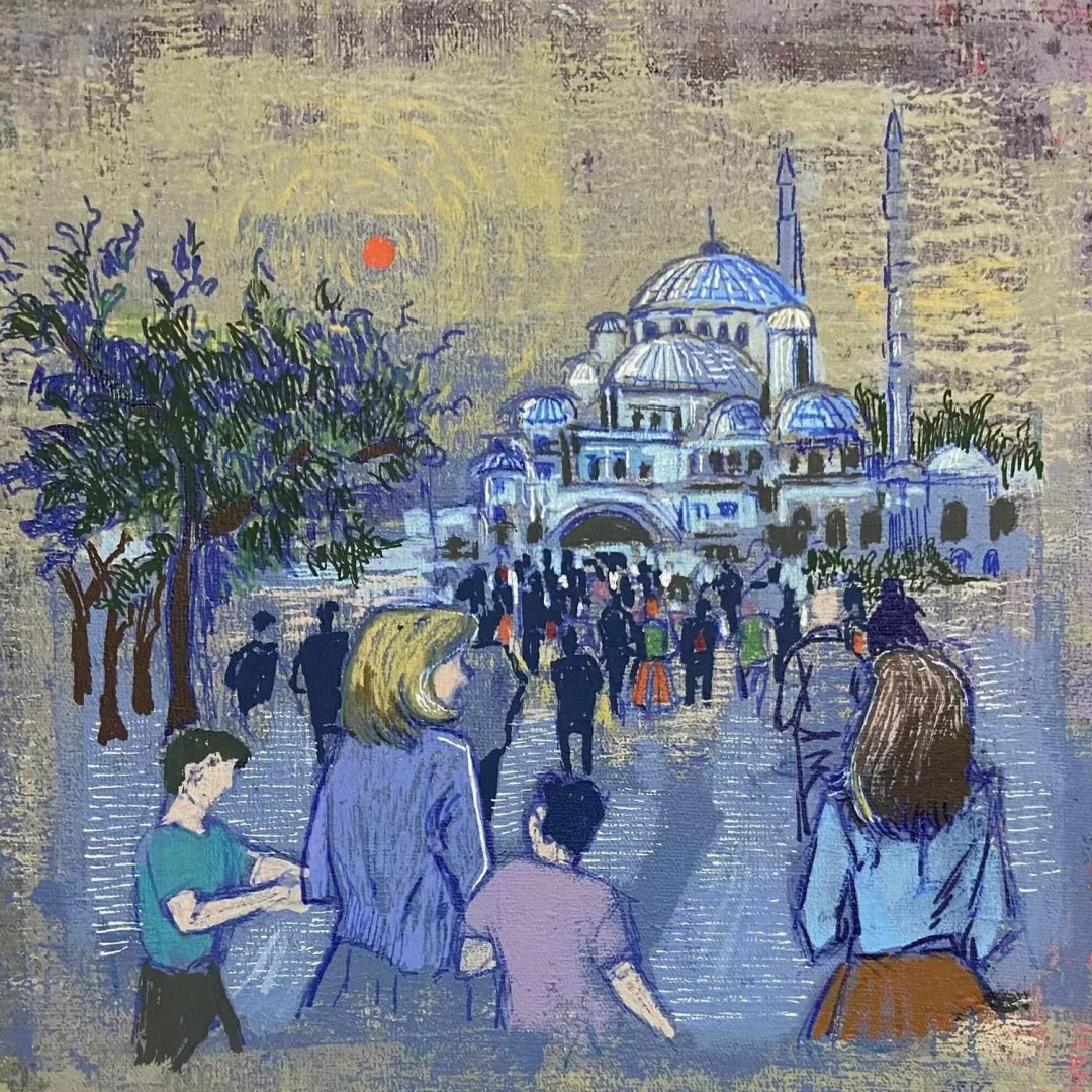 Bu eser SEDANUR ŞİMŞEK tarafından 2023 yılında 25x25 cm ölçülerinde Tuval üzeri yağlı boya tekniği ile yapılmıştır.