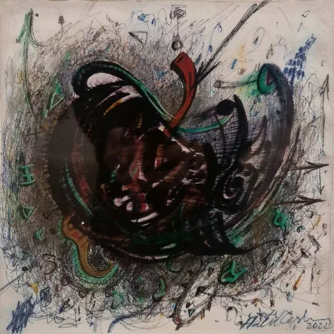 Bu eser HALİL COŞKUN tarafından 25x25 cm ölçülerinde Tuval üzeri karışık teknik tekniği ile yapılmıştır.