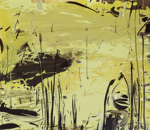 YILDIZ DOYRAN — “İsimsiz”, 2018 "İsimsiz" eseri YILDIZ DOYRAN tarafından 2018 yılında 130x150 cm ölçülerinde Tuval üzeri akrilik boya tekniği ile yapılmıştır.