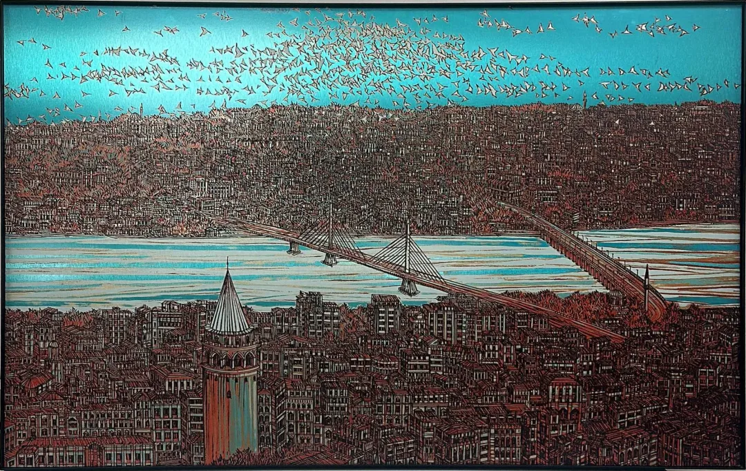 "İsimsiz" eseri DEVRİM ERBİL tarafından 2023 yılında 80x120 cm ölçülerinde Alüminyum üzeri Giclee baskı 1/1 Monoprint tekniği ile yapılmıştır.