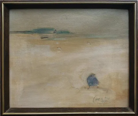 "İsimsiz" eseri CUMA OCAKLI tarafından 1985 yılında 20x24 cm ölçülerinde Tuval üzeri yağlı boya tekniği ile yapılmıştır.