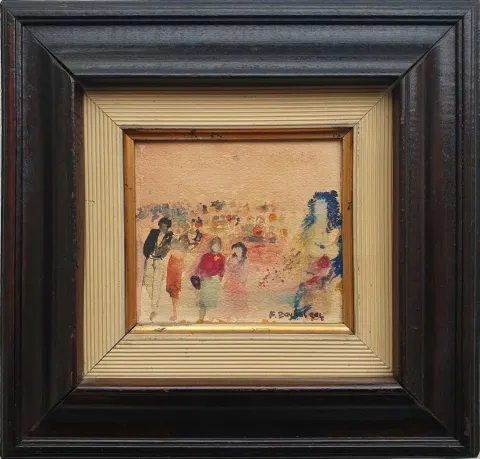 "İsimsiz" eseri FAHRETTİN BAYKAL tarafından 1984 yılında 10x10 cm ölçülerinde Kağıt üzeri sulu boya tekniği ile yapılmıştır.