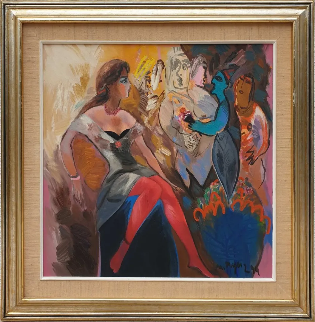 "İsimsiz" eseri MUSTAFA AYAZ tarafından 1999 yılında 50x50 cm ölçülerinde Tuval üzeri yağlı boya tekniği ile yapılmıştır.