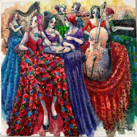 "İsimsiz" eseri DERYA YILDIZ tarafından 2024 yılında 60x60 cm ölçülerinde Tuval üzeri yağlı boya tekniği ile yapılmıştır.