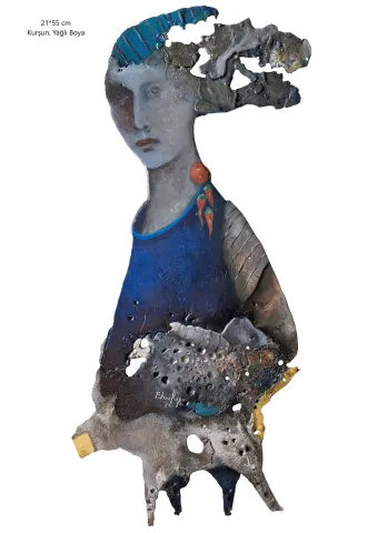 FATMA KARA — “İsimsiz”, 2023 "İsimsiz" eseri FATMA KARA tarafından 2023 yılında 55x21 cm ölçülerinde Kurşun Döküm Üzeri Yağlı Boya tekniği ile yapılmıştır.