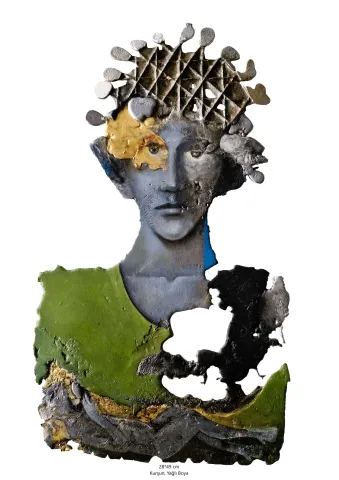 FATMA KARA — “İsimsiz”, 2023 "İsimsiz" eseri FATMA KARA tarafından 2023 yılında 49x28 cm ölçülerinde Kurşun Döküm Üzeri Yağlı Boya tekniği ile yapılmıştır.