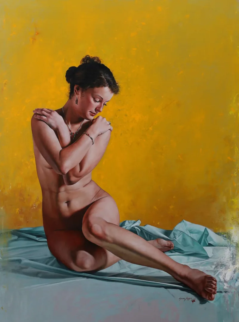HASAN SAYGIN — “Tevazu”, 2019 "Tevazu" eseri HASAN SAYGIN tarafından 2019 yılında 130x97 cm ölçülerinde Tuval üzeri yağlı boya tekniği ile yapılmıştır.