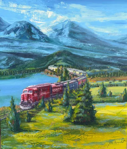 "Tren Serisi" eseri TOLGA BOZTOPRAK tarafından 2024 yılında 120x100 cm ölçülerinde Tuval üzeri akrilik boya tekniği ile yapılmıştır.