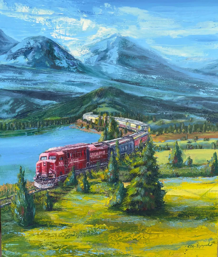 yakınlaştır "Tren Serisi" eseri TOLGA BOZTOPRAK tarafından 2024 yılında 120x100 cm ölçülerinde Tuval üzeri akrilik boya tekniği ile yapılmıştır.