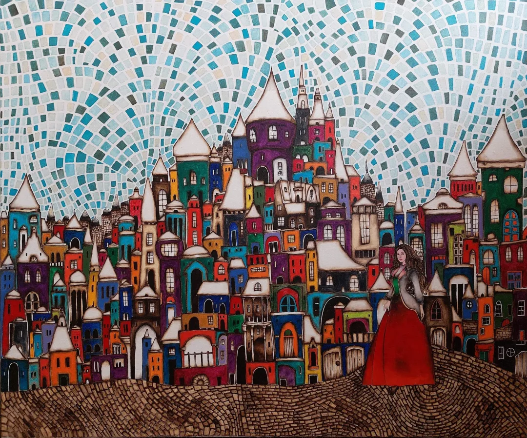 yakınlaştır "Gülümse Lilith" eseri BİNNUR YÜCEBAŞ RUOCCO tarafından 2024 yılında 100x120 cm ölçülerinde Tuval üzeri yağlı boya tekniği ile yapılmıştır.