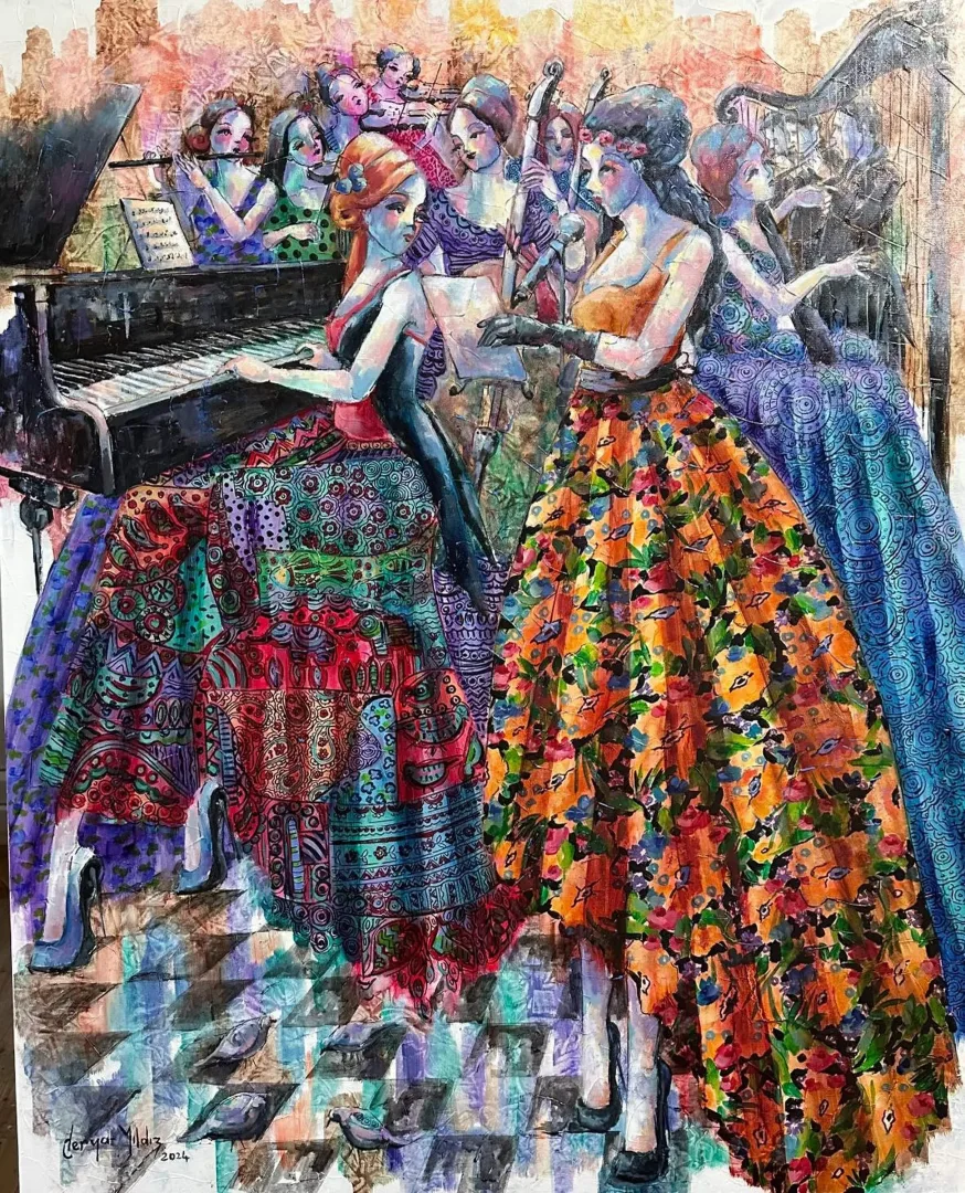 "İsimsiz" eseri DERYA YILDIZ tarafından 2024 yılında 90x80 cm ölçülerinde Tuval üzeri yağlı boya tekniği ile yapılmıştır.