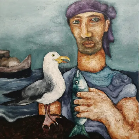 "İsimsiz" eseri MURAT TOLGA tarafından 2024 yılında 60x60 cm ölçülerinde Tuval üzeri yağlı boya tekniği ile yapılmıştır.