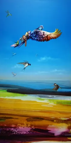 "İsimsiz" eseri TURGUT AKARSU tarafından 2024 yılında 120x60 cm ölçülerinde Tuval üzeri yağlı boya tekniği ile yapılmıştır.