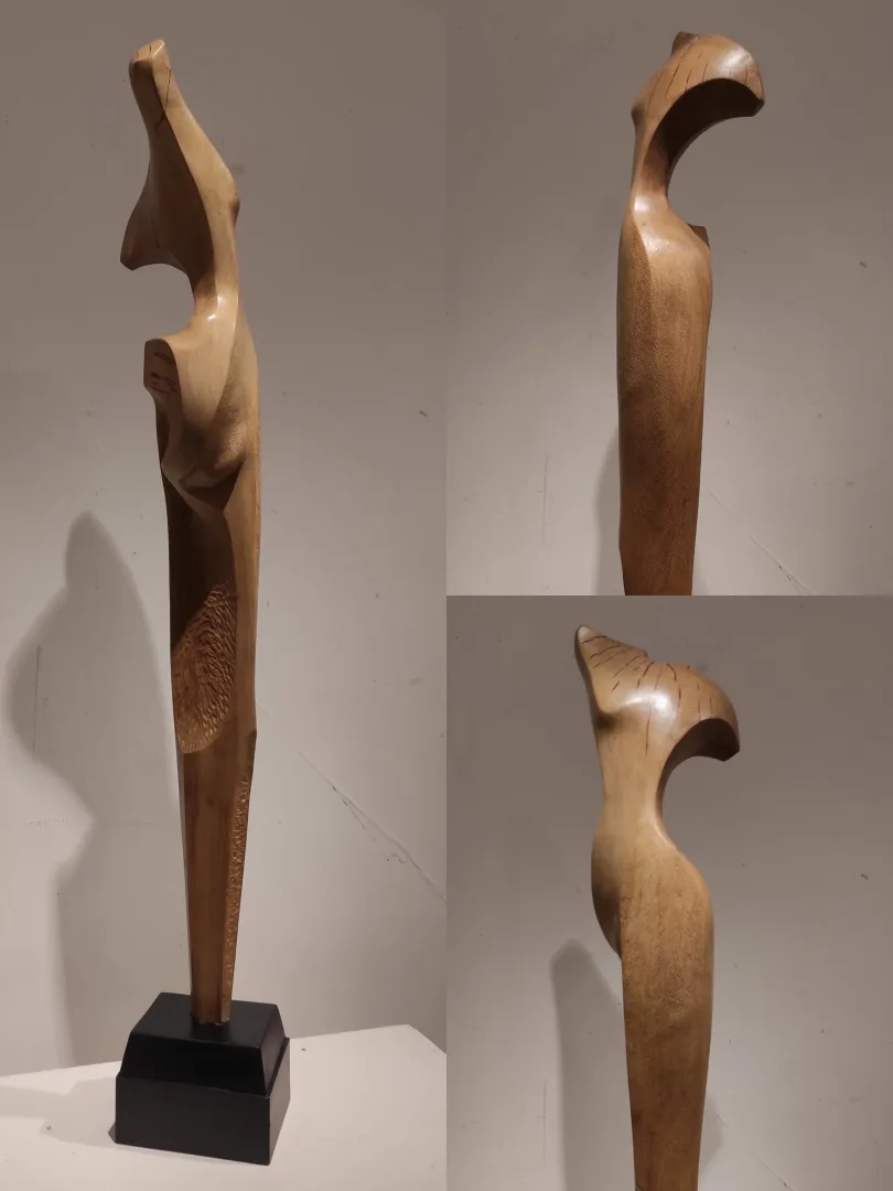 "İsimsiz" eseri AZİMET KARAMAN tarafından 2024 yılında 132x20x22 cm ölçülerinde Ceviz Ahşap Yontu tekniği ile yapılmıştır.