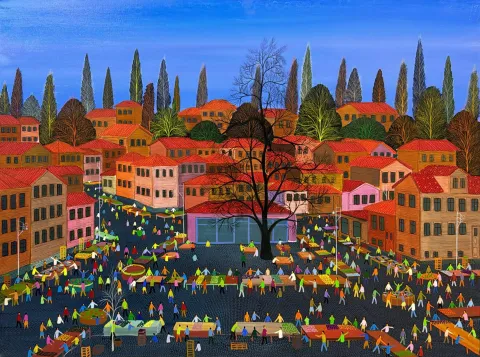 BAYRAM GÜMÜŞ — “Plaj-I”, 2023 "Plaj-I" eseri BAYRAM GÜMÜŞ tarafından 2023 yılında 60x80 cm ölçülerinde Tuval üzeri yağlı boya tekniği ile yapılmıştır.