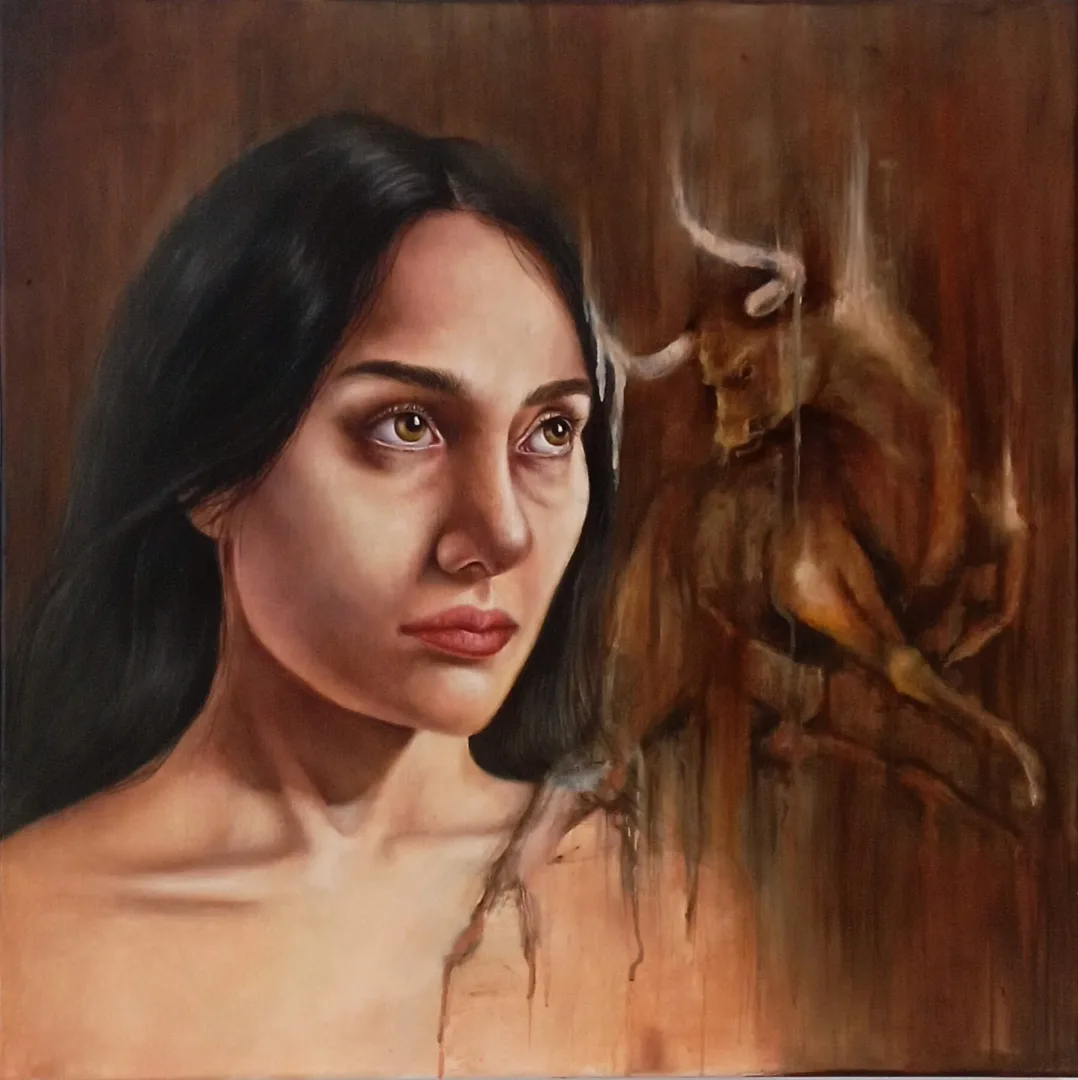 "İsimsiz" eseri MELODY ABEDY tarafından 2024 yılında 60x60 cm ölçülerinde Tuval üzeri yağlı boya tekniği ile yapılmıştır.